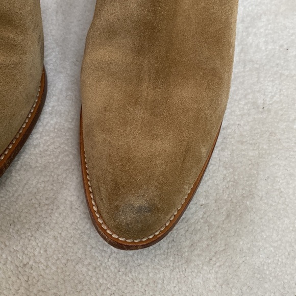 Saint Laurent Paris Dark Tan Suede Heeled Zip up Booties - Picture 7 of 16